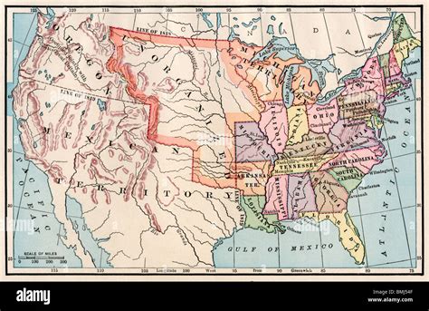 Map of the United States in 1830. Color lithograph Stock Photo: 29902671 - Alamy