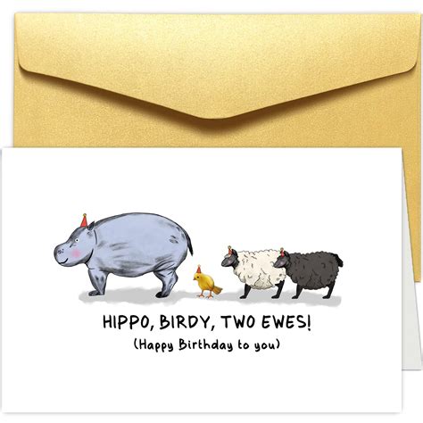 Buy Funny Animals Birthday Pun Card, Cute Happy Birthday Greeting Card ...