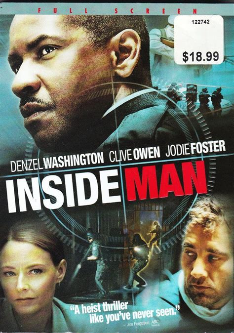 DVD. Inside Man starring Denzel Washington, Clive Owen and Jodie Foster | Denzel washington ...