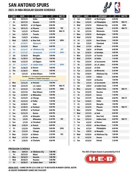 The Spurs 2023-24 Schedule has been launched - San Antonio Chronicles