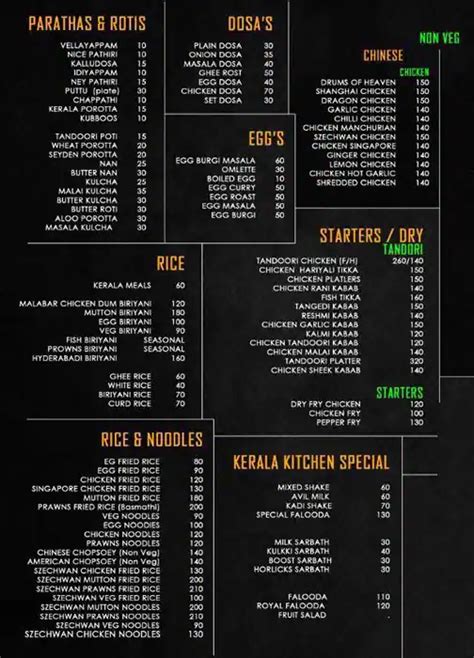 Kerala Kitchen Menu, Menu for Kerala Kitchen, Marathahalli, Bangalore ...