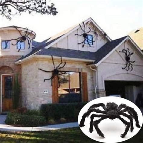 Halloween Giant Spider Decorations, Large Fake Spider With Straps Hairy ...