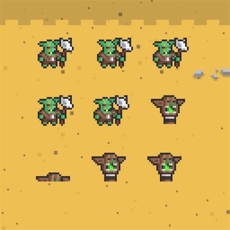 2D Pixel Art Goblin Shaman Sprites by Elthen's Pixel Art Shop