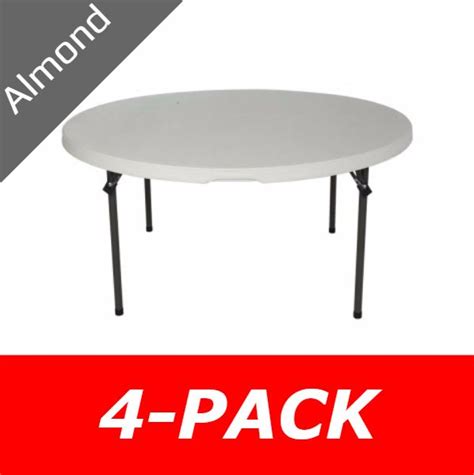 New 2971 4 Pack Lifetime 60 Round Almond Folding Tables