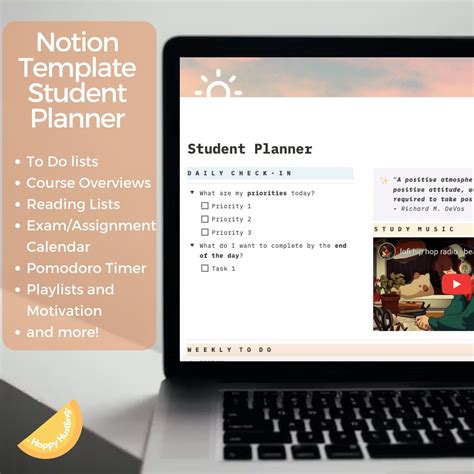 Notion Student Planner Template School Planner Notion - Etsy Canada