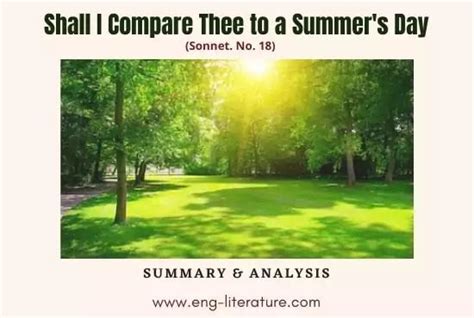 Sonnet 18: Shall I Compare Thee to a Summer's Day? Summary and Analysis - All About English ...