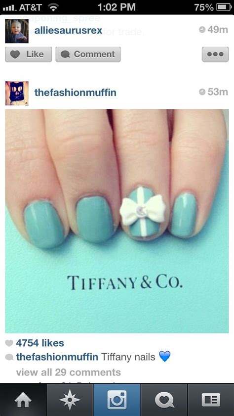 Tiffany box blue nails | Tiffany nails, Nails, Super cute nails