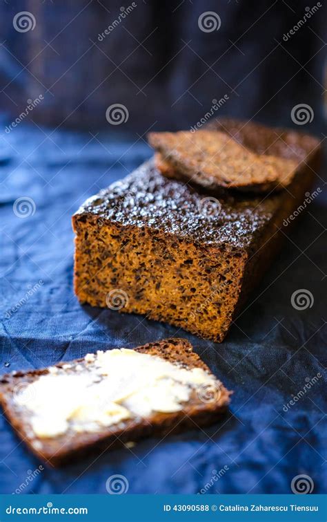 Rye flour and malt bread stock photo. Image of hole, butter - 43090588