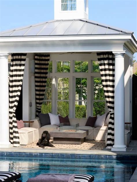 Living by the pool | Pool houses, Outdoor rooms, Outdoor curtains