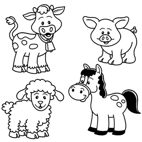 Coloring Domestic Animals Worksheets For Kindergarten | Coloring Worksheets