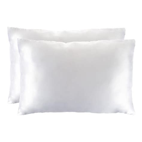 Lavish Home Satin Microfiber King Size Pillowcase with Zipper in White ...