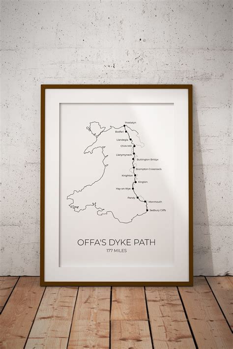 Offa's Dyke Path Map Art Print - In from the Wild