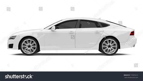 Branco Sedan Car Isolado. renderização 3D: ilustrações stock 710301613 | Shutterstock