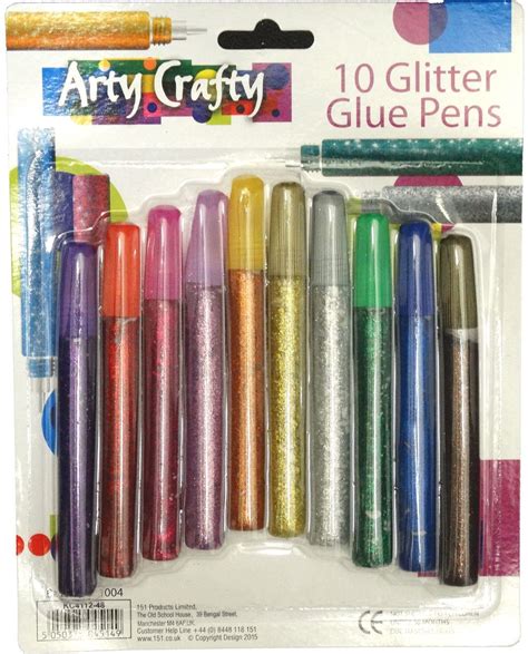 10 x GLITTER GLUE GEL PENS ART CRAFT SPARKLY COLOURED MARKERS | eBay