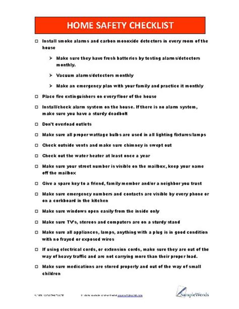 Home Safety Checklist - PDF