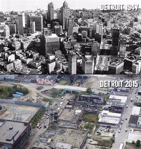 Aerial View of Detroit in the 1950s and 1960s