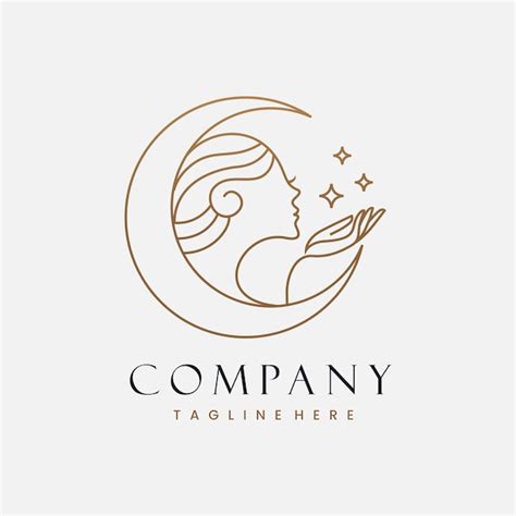 Premium Vector | Beauty face women wellness hand and star aesthetic logo design