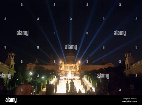 Magic Fountain of MontjuÃ¯c in the night Stock Photo - Alamy