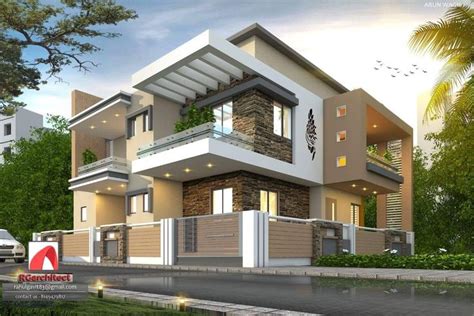 Corner elevation | Modern house design, Modern house exterior, Duplex ...