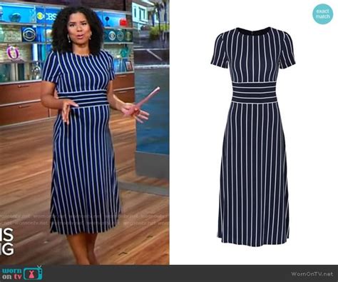 WornOnTV: Adriana Diaz’s navy striped dress on CBS This Morning | Adriana Diaz | Clothes and ...