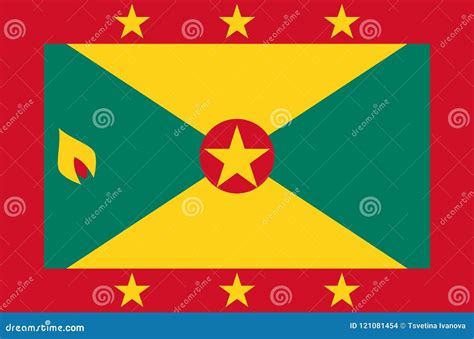 Grenada National Flag, Official Flag of Grenada, True Color Stock Vector - Illustration of ...