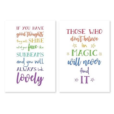 Roald Dahl Quote Prints Set of 2, If You Have Good Thoughts, Those Who ...