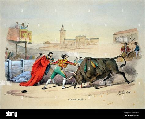 Bullfighting - Matador fighting a Bull Stock Photo - Alamy