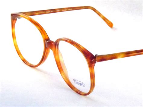 Big Preppy Light Brown Tortoise Shell Eyeglasses Vintage