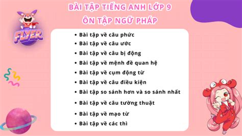 Bài tập tiếng Anh lớp 9 theo từng chủ điểm giúp bạn ôn tập hiệu quả [+ ĐÁP ÁN]