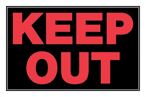 "KEEP OUT" Sign, 8" x 12" Styrene Plastic, Black and Red (839898 ...