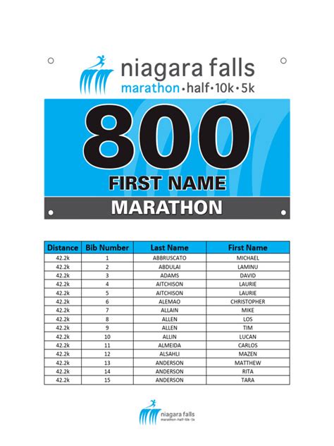 Marathon Bib List | PDF