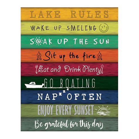 Lake Rules Sign Lakehouse Rules Art Lake House Decor Lake Cabin Decor Lake Themed Sign Lake ...