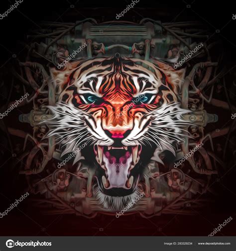 Abstract Illustration Angry Tiger Face Stock Photo by ©valik4053022 ...