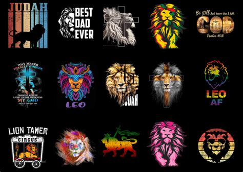 15 Lion Shirt Designs Bundle For Commercial Use Part 4, Lion T-shirt, Lion png file, Lion ...