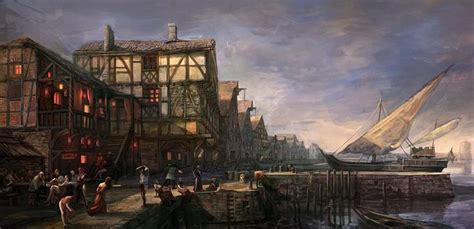 The Docks | Concept art world, Fantasy city, Fantasy landscape