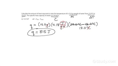 Using Specific Heat Capacity to Find Heat | Chemistry | Study.com