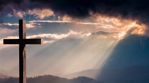 Jesus Christ Cross. Easter, Resurrection Concept Stock Image - Image of cross, landscape: 68626125