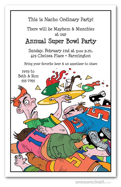 Tackled Super Bowl Party Invitations