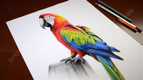 Colorful Parrot Drawing Pencil Drawing Background, Picture Of Bird Drawing, Birds, Bird ...