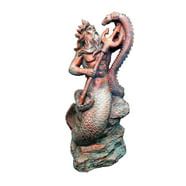 Homestyles 12 in. "Pasithea" Sexy Sea Snail Mermaid in Her Exotic Shell Nautical Beach Statue ...