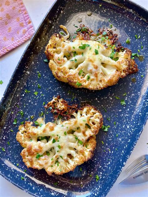 Cheesy Cauliflower Steaks - Hungry Happens