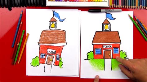 How To Draw A Cartoon School - Art For Kids Hub