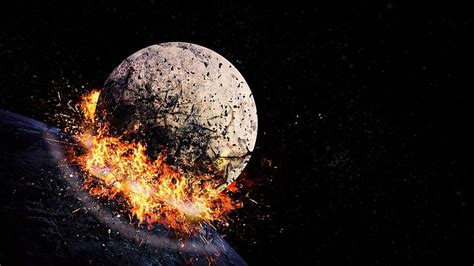 Free download | HD wallpaper: exploding moon illustration, space, hit ...