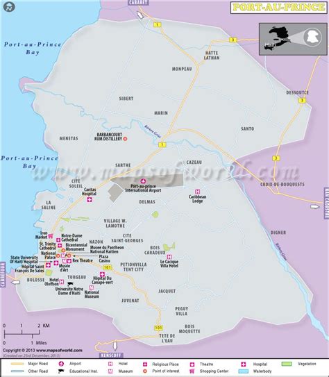 Port Au Prince Map Port Au Prince Haiti, Sarthe, Saint George's ...