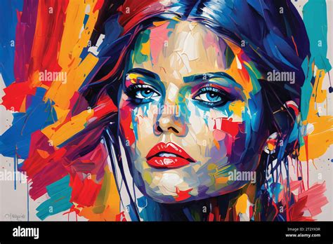 Woman covered in paint Stock Vector Images - Alamy