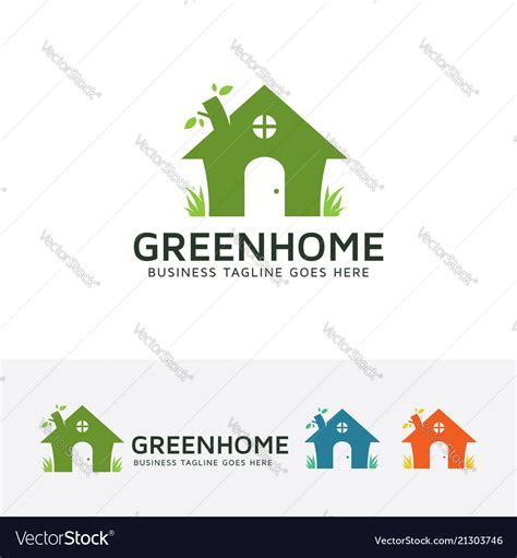 Green home logo design Royalty Free Vector Image