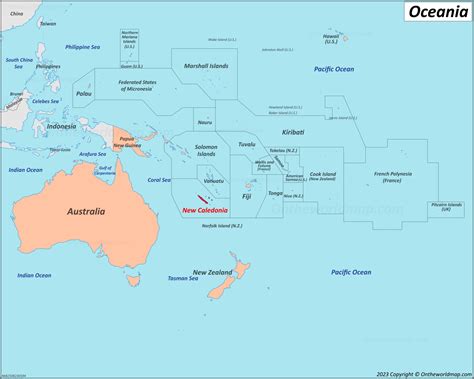 New Caledonia Location On The Oceania Map - Ontheworldmap.com