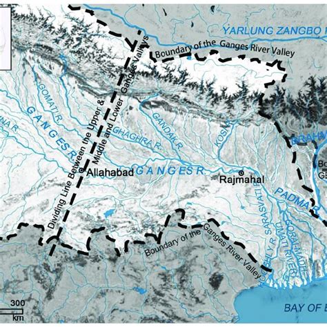 Schematic map of the Ganges River Valley and the GBM Delta. Source: the... | Download Scientific ...