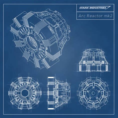 Iron Man -Stark Industries - Arc Reactor Blueprint by stntoulouse | Iron man arc reactor, Iron ...