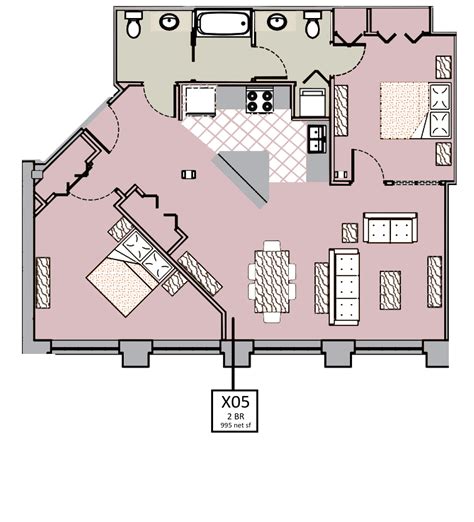 One or Two Bedroom Floorplans